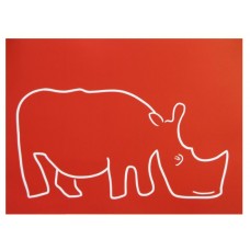 Linocut " Big Rhino " by Jane Bristowe - Limited edition x/75. Framed Linocut " Big Rhino " by Jane Bristowe - Limited edition x/75. Framed